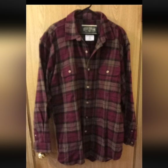 Field And Stream Mens 2XL Maroon Flannel Button Up Long sleeve Thick Warm Comfy - Picture 1 of 5